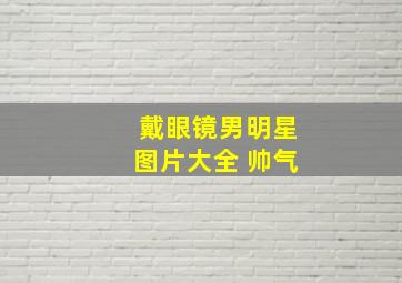 戴眼镜男明星图片大全 帅气